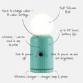 Original Lamp Mintgroen│Lund London│art. 7470│afbeelding diverse functies