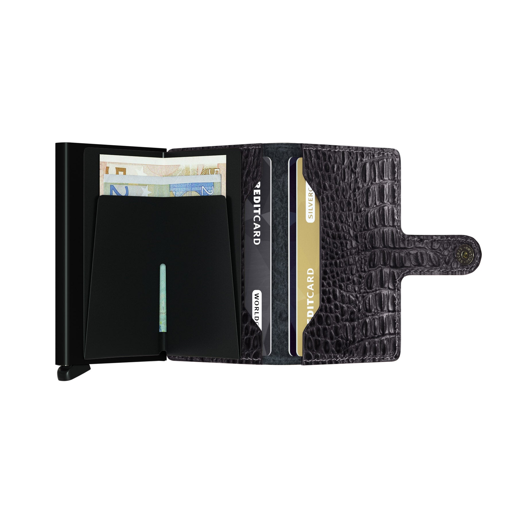 Secrid Miniwallet Nile│art. MN-BLACK│Pasjeshouder│geopend met contant geld