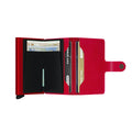 Secrid Miniwallet Original│Pasjeshouder en Portemonnee│art. M-RED-RED│geopend met betaalkaarten en contant geld