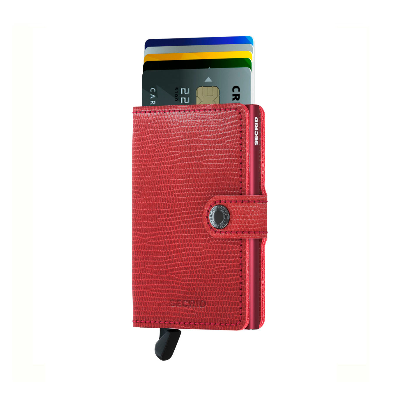 Secrid Miniwallet Rango Rood│Pasjeshouder en Portemonnee│art. MRA-RED-BORDEAUX│voorkant met betaalkaarten