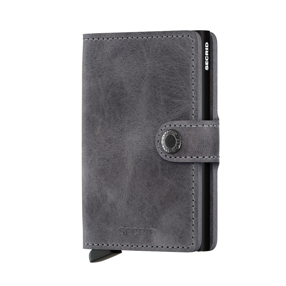 Secrid Miniwallet Vintage│art. MV-GREY-BLACK│pasjeshouder│voorkant met witte achtergrond