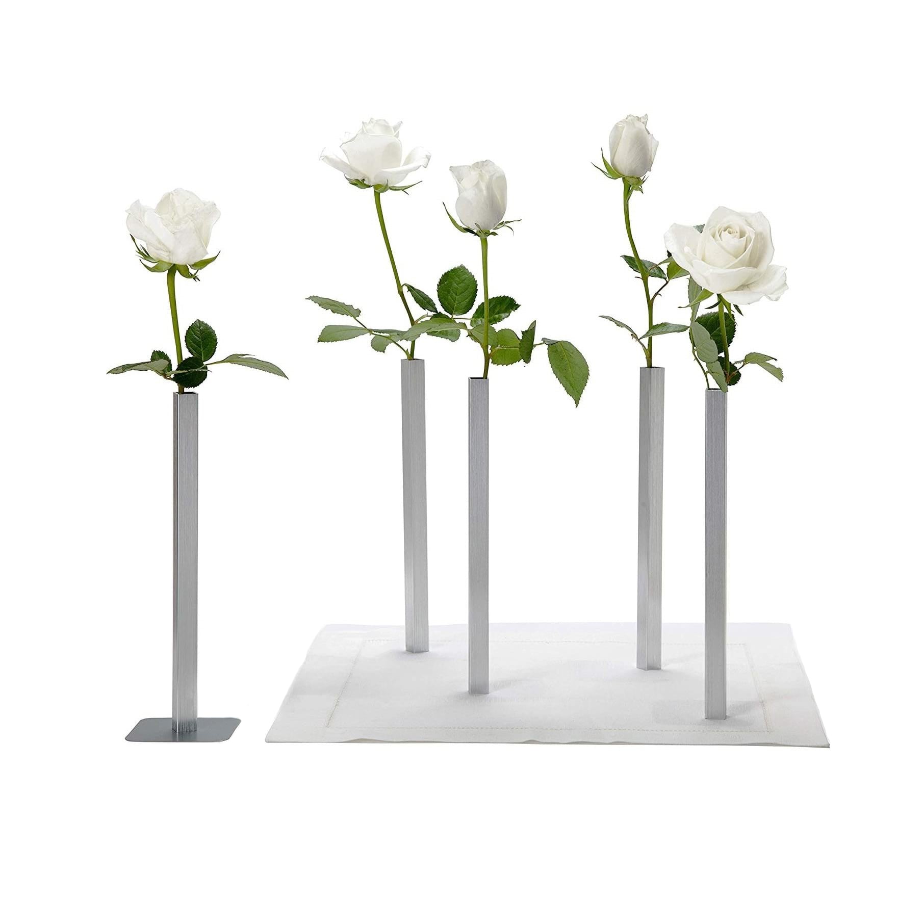 Magnetische Vaas Goud set/5│Peleg Design│art. PE545│met witte rozen