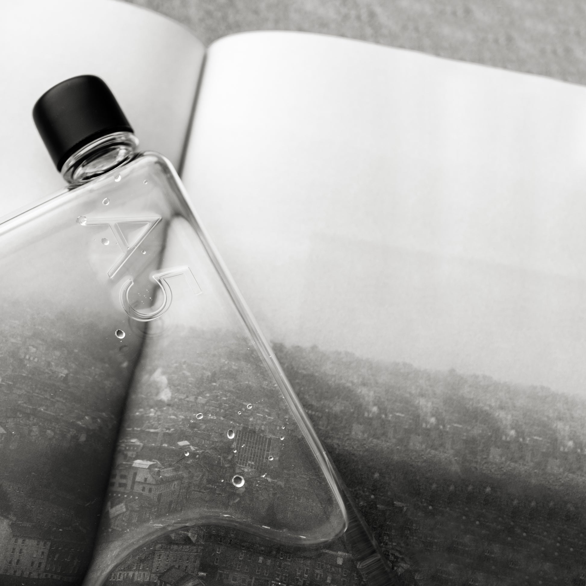 Memobottle A5│Platte Waterfles 750 ml│foto op boek