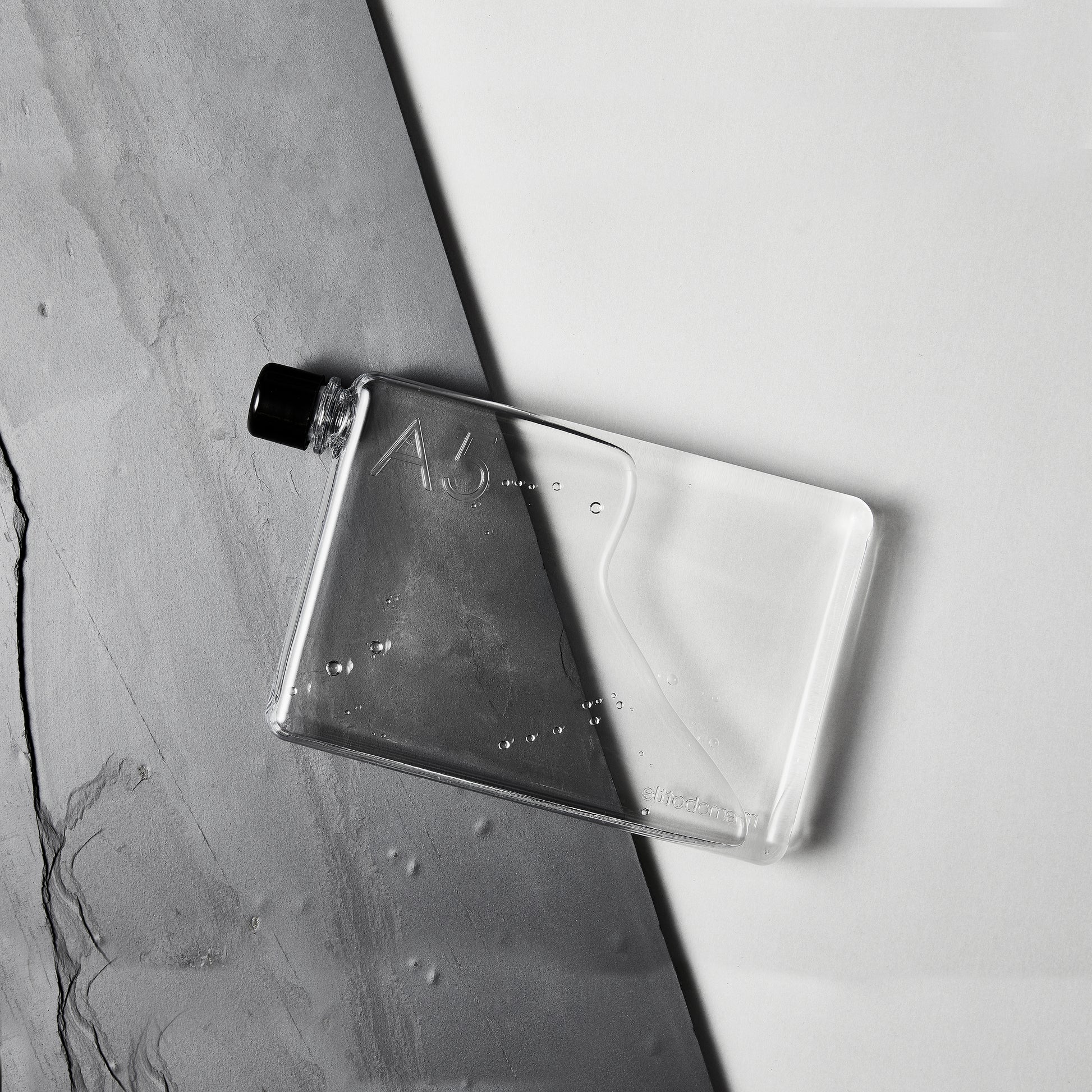 Memobottle A5│Platte Waterfles 750 ml│foto op leisteen
