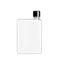 Memobottle A6│Platte Waterfles 375 ml│art. M001R│met zwarte dop vooraanzicht met witte achtergrond