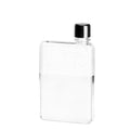 Memobottle A6│Platte Waterfles 375 ml│art. M001R│voorkant schuin, half gevuld met water