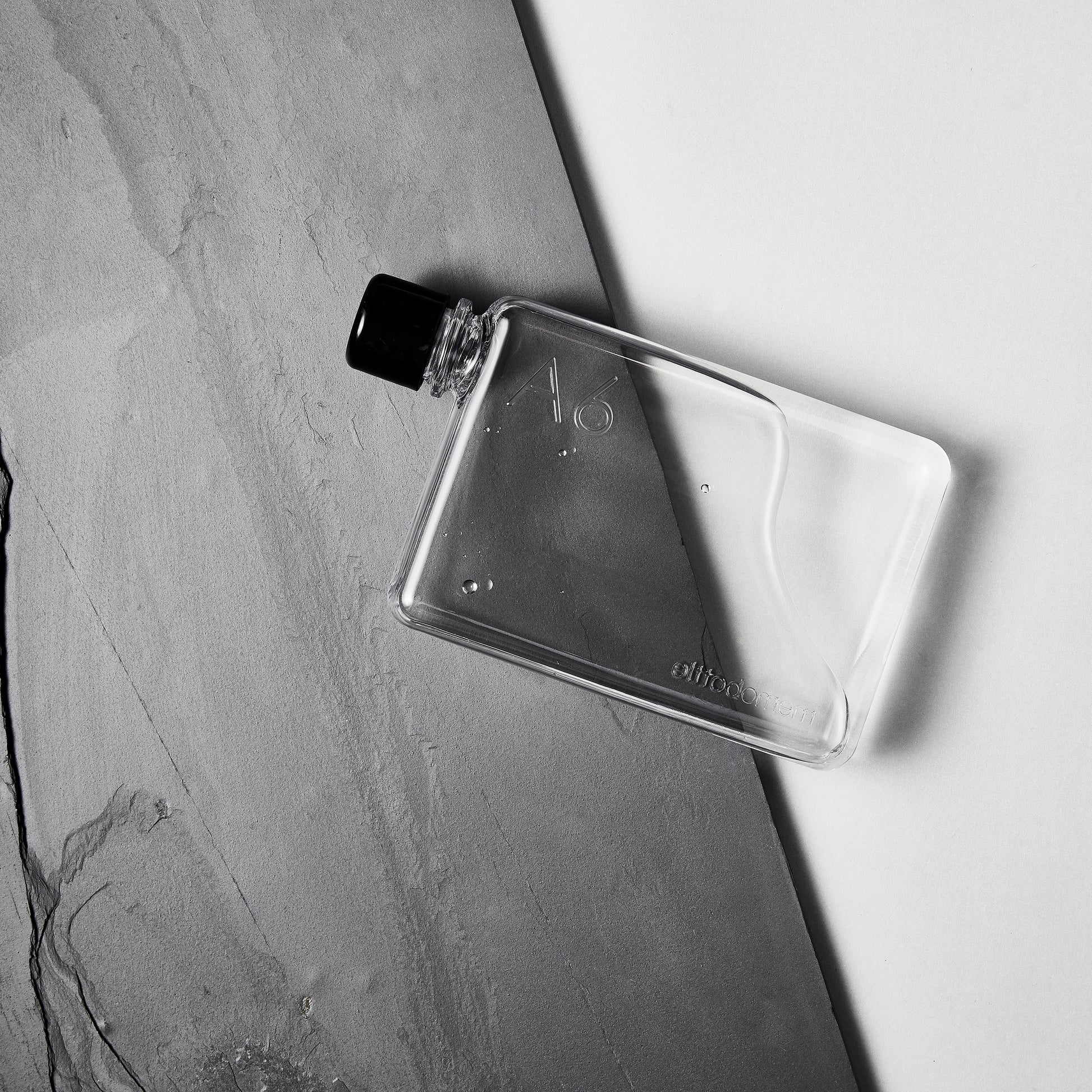 Memobottle A6│Platte Waterfles 375 ml│foto op leisteen