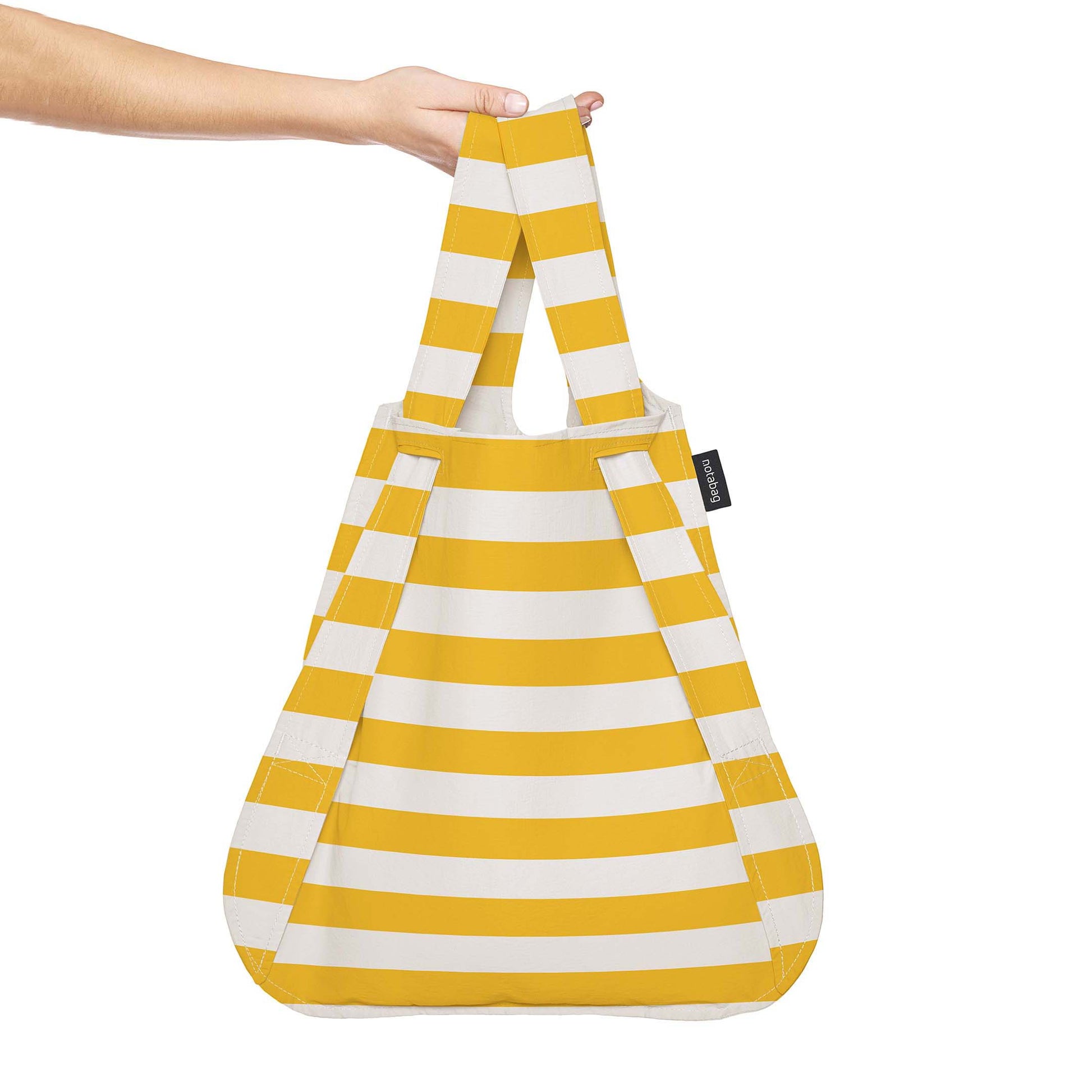 Notabag Golden Stripes│art. NB-P-GST5│shopper tas in hand vastgehouden