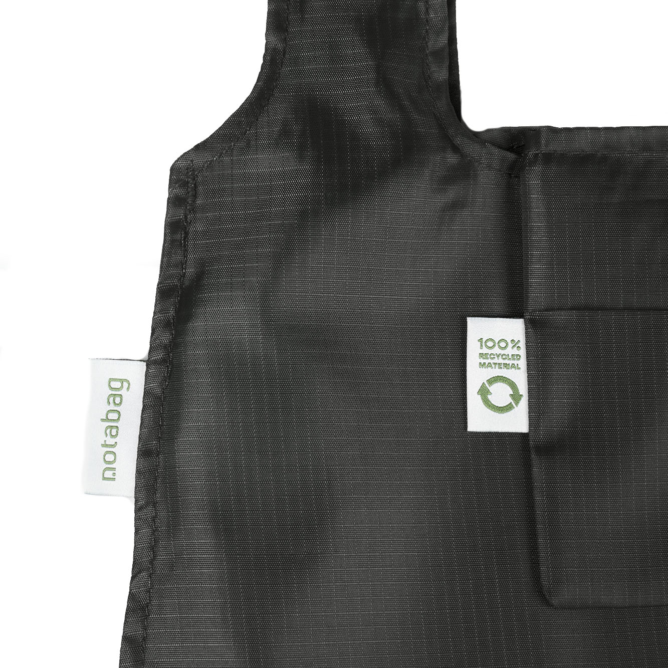 Notabag Recycled Zwart│art. NB-RE-BK5│detail label materiaal