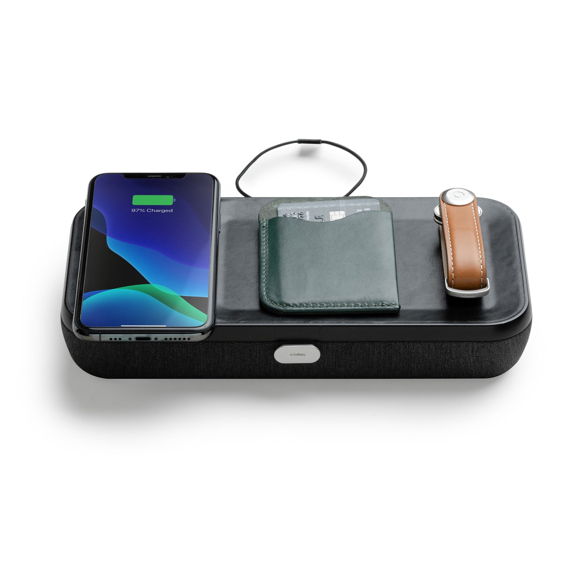 Orbitkey Nest Portable Organizer│Ash Grey│foto zijkant gesloten met accessoires