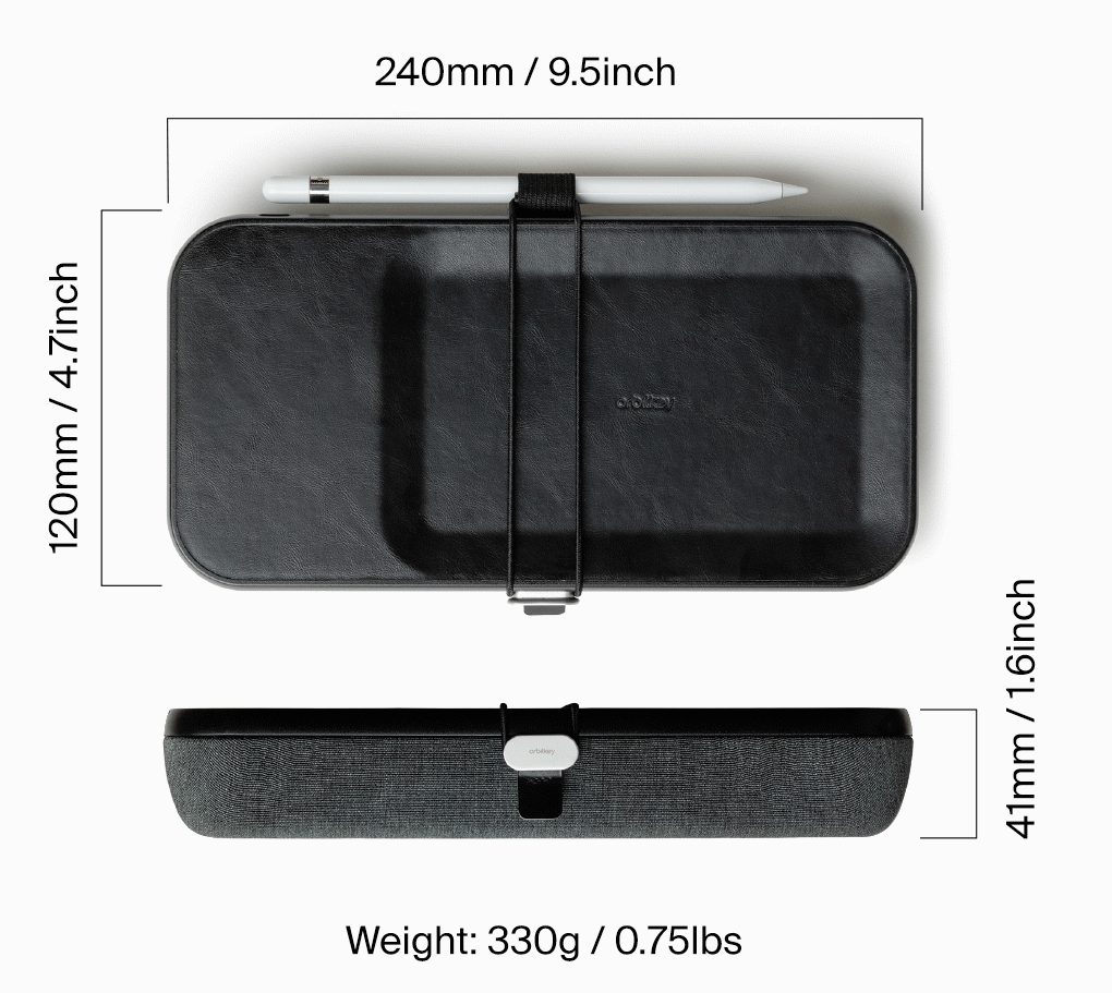 Orbitkey Nest Portable Organizer│Ash Grey│Gif diverse afmetingen