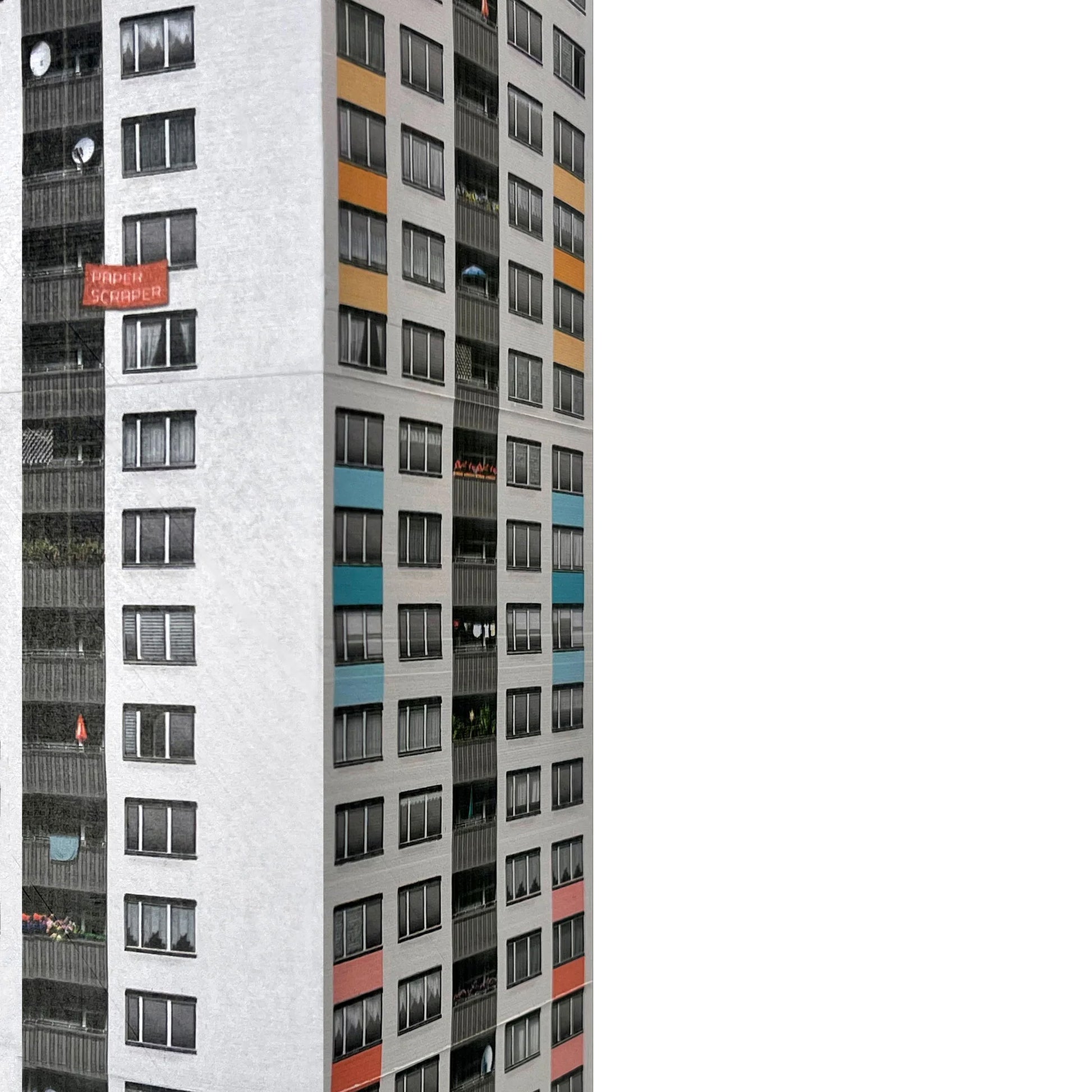 Memoblok Paperscraper Plattenbau Berlin│Notitieblok hoog gebouw│detail middenstuk