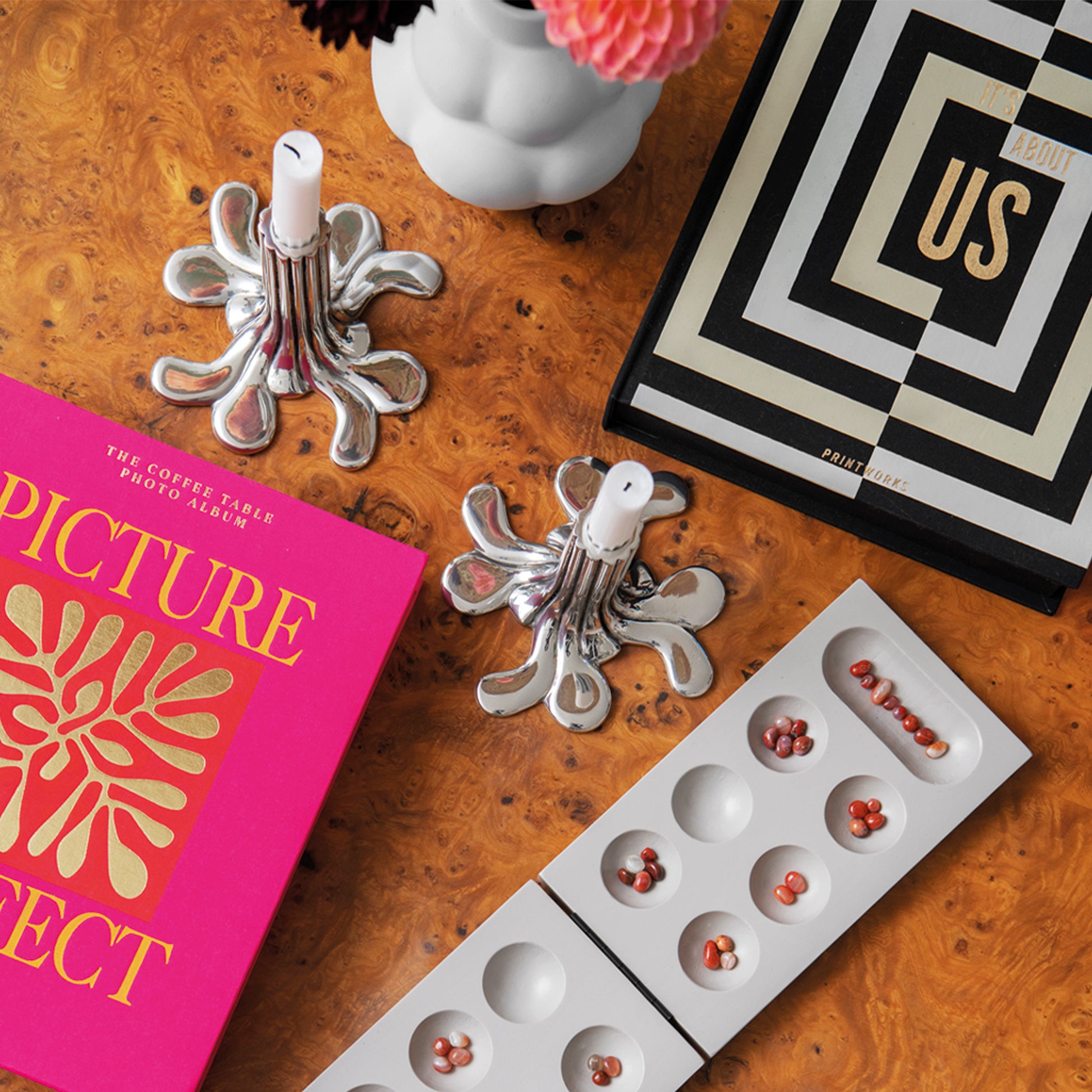 Fotoalbum Picture Perfect│Printworks│Photo Album│art. PW00554│ op houten tafel met kandelaars