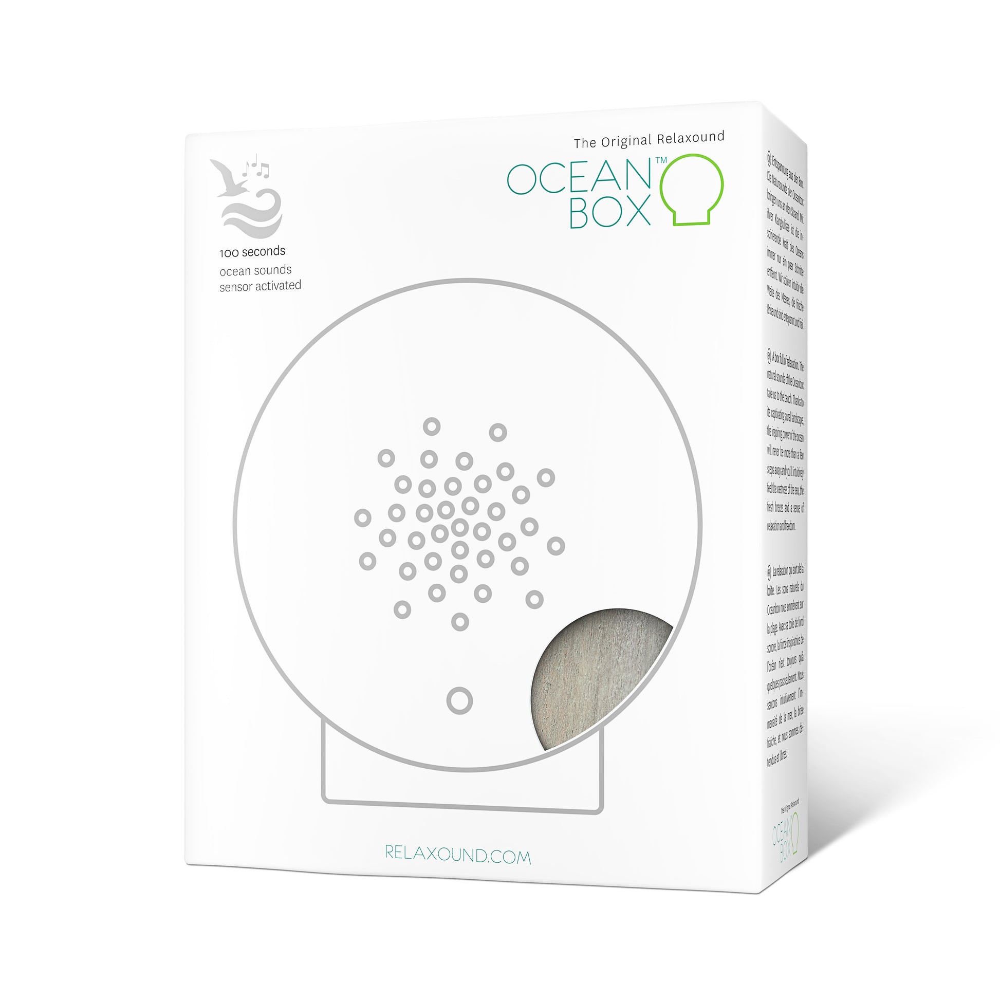 Oceanbox Vintage Hout Zeegeluiden│Relaxound│art. 11OBX0201001│verpakking