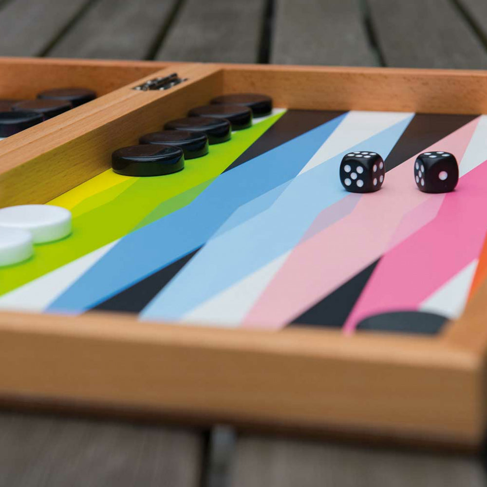 Backgammon Bordspel│Remember│art. GAM01│close-up zijkant