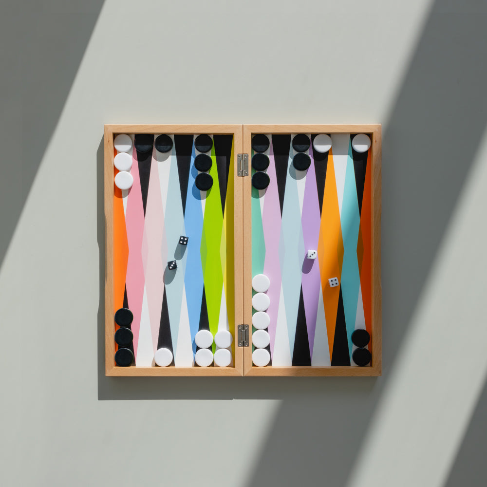 Backgammon Bordspel│Remember│art. GAM01│bovenaanzicht geopend met schaduw