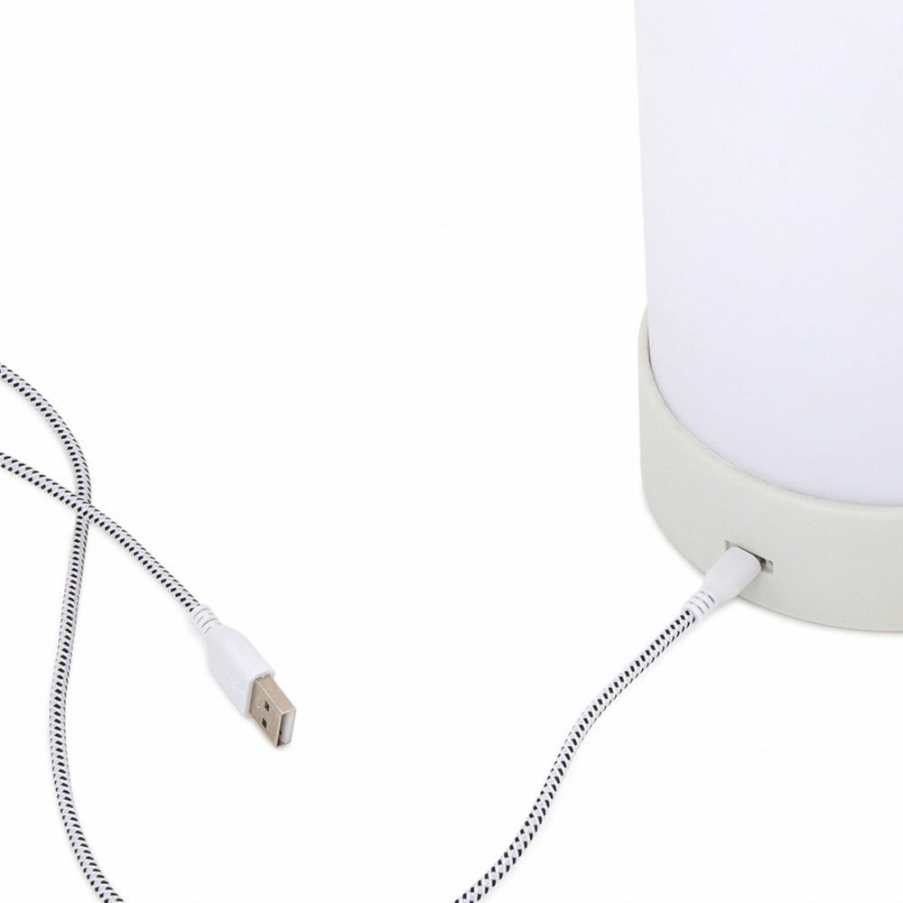 Uri Tafellamp Oplaadbaar│Celine geel-grijs│Buitenverlichting│USB aansluiting met snoer