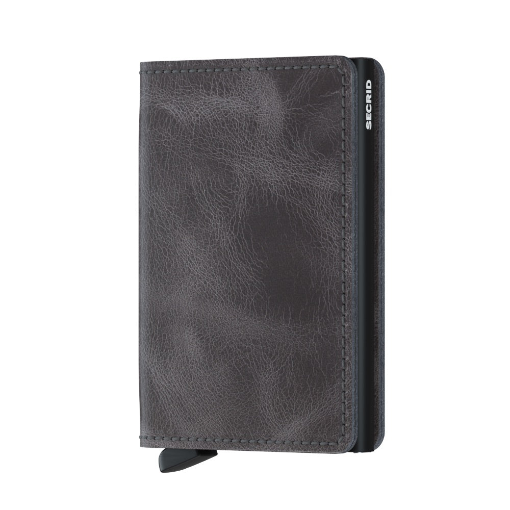 Secrid Slimwallet Vintage│art. SV-GREY-BLACK│Pasjeshouder│voorkant met witte achtergrond