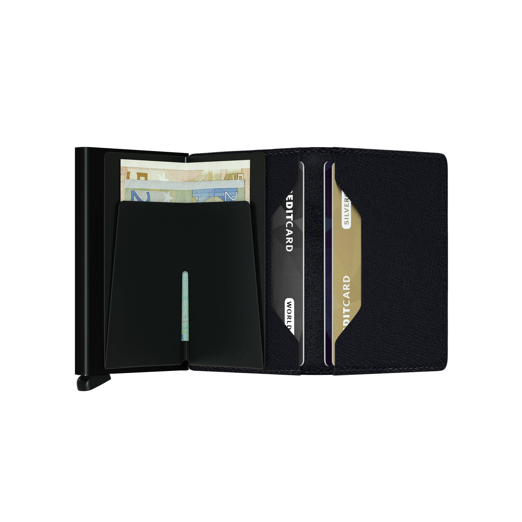Secrid Slimwallet Crisple│art. SC-BLACK│Pasjeshouder│open met contant geld