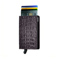 Secrid Slimwallet Nile│art. SN-BLACK│Pasjeshouder│voorkant met uitgeschoven pasjes en clip