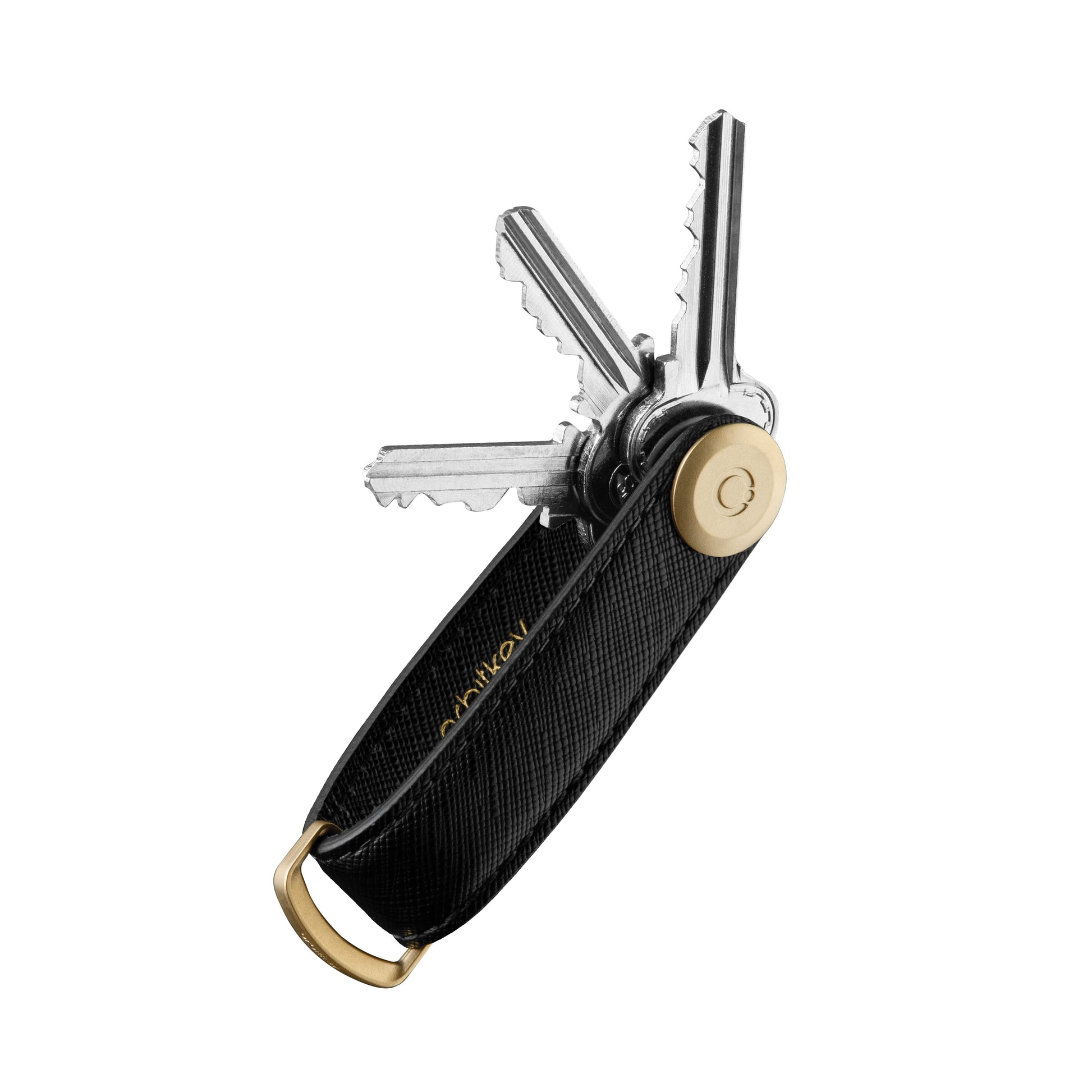 Key Organizer Orbitkey│Saffiano Liquorice Black│SFLO-2-LBBKYG│sleutelhanger leer met uitgevouwen sleutels