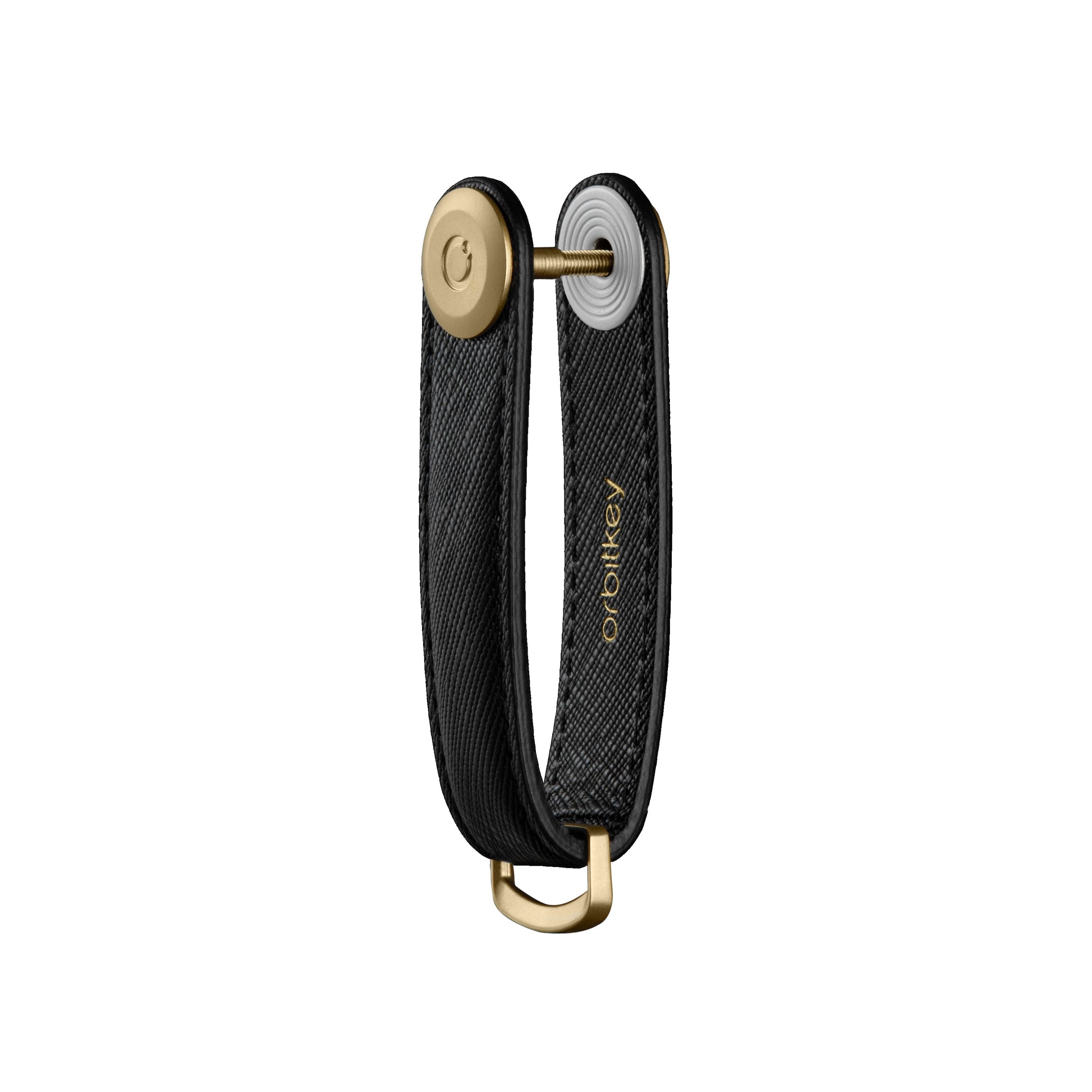 Key Organizer Orbitkey│Saffiano Liquorice Black│SFLO-2-LBBKYG│sleutelhanger leer zijkant zonder sleutels