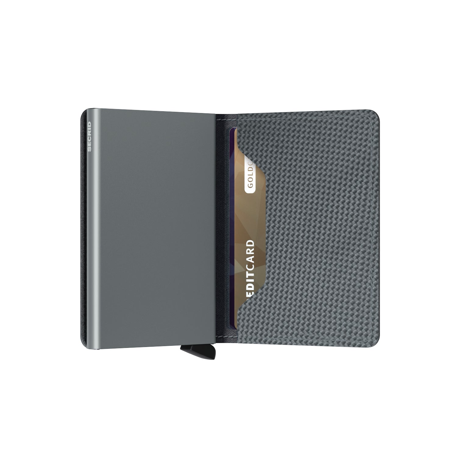 Secrid Slimwallet Carbon│art. SCA-COOLGREY│pasjeshouder en portemonnee│half open