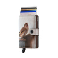 Secrid Miniwallet Art Collection het Puttertje│art. MAR-GOLDFINCH│pasjeshouder│voorkant met uitgeschoven pasjes en clip