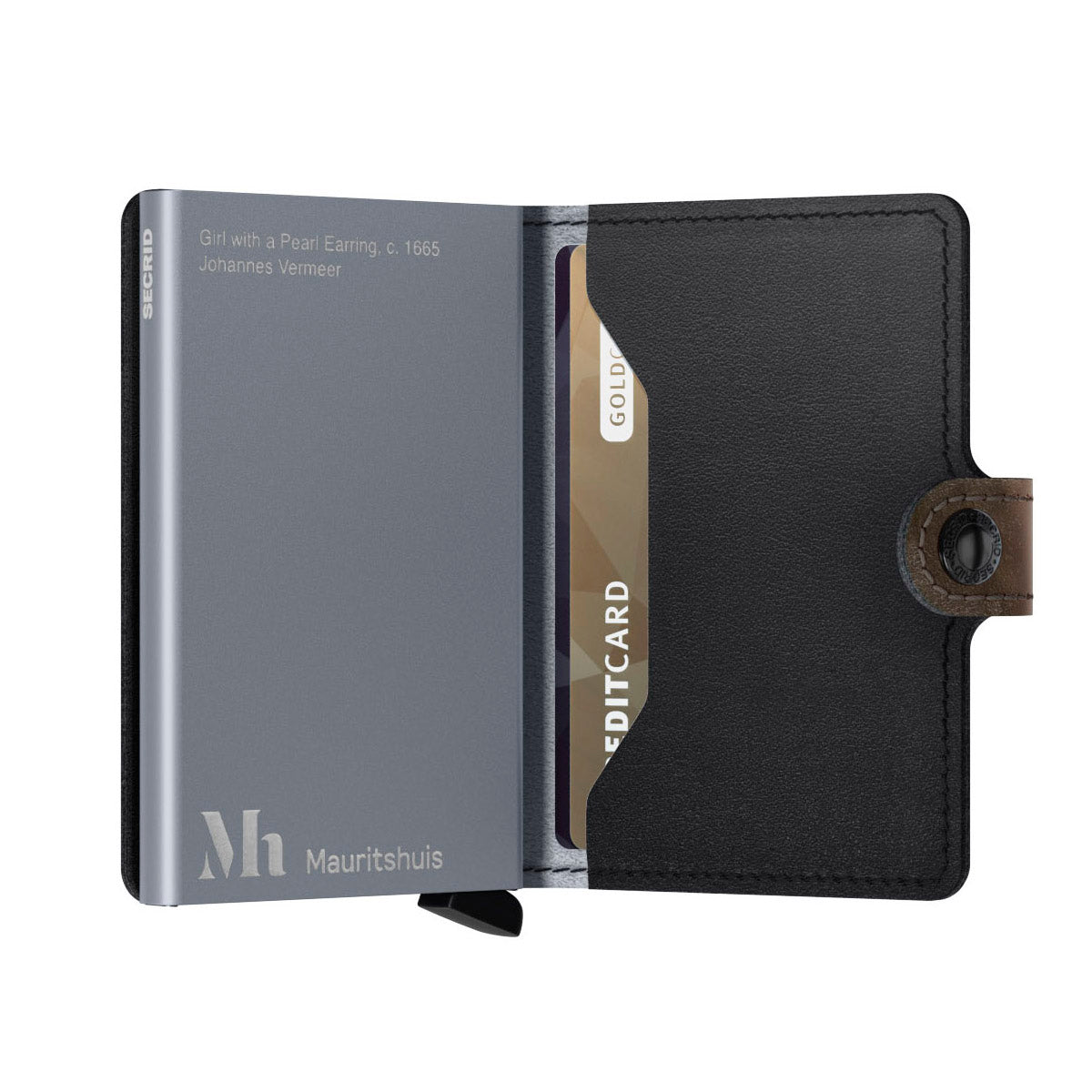 Secrid Miniwallet Art Collection Meisje met de parel│art. MAR-PEARL EARRING│Vermeer│ half open