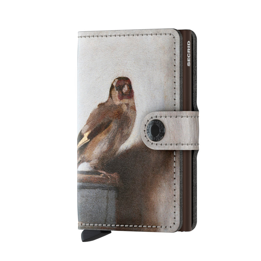 Secrid Miniwallet Art Collection het Puttertje│art. MAR-GOLDFINCH│pasjeshouder│voorkant met witte achtergrond