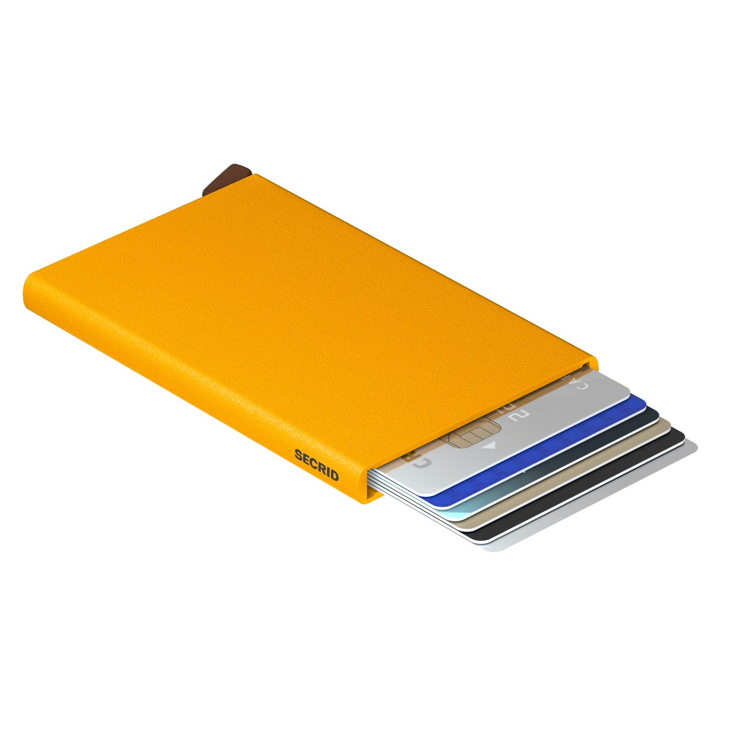 Secrid Cardprotector Powder│art. CP-OCHRE│Pasjeshouder│bovenaanzicht met betaalkaarten