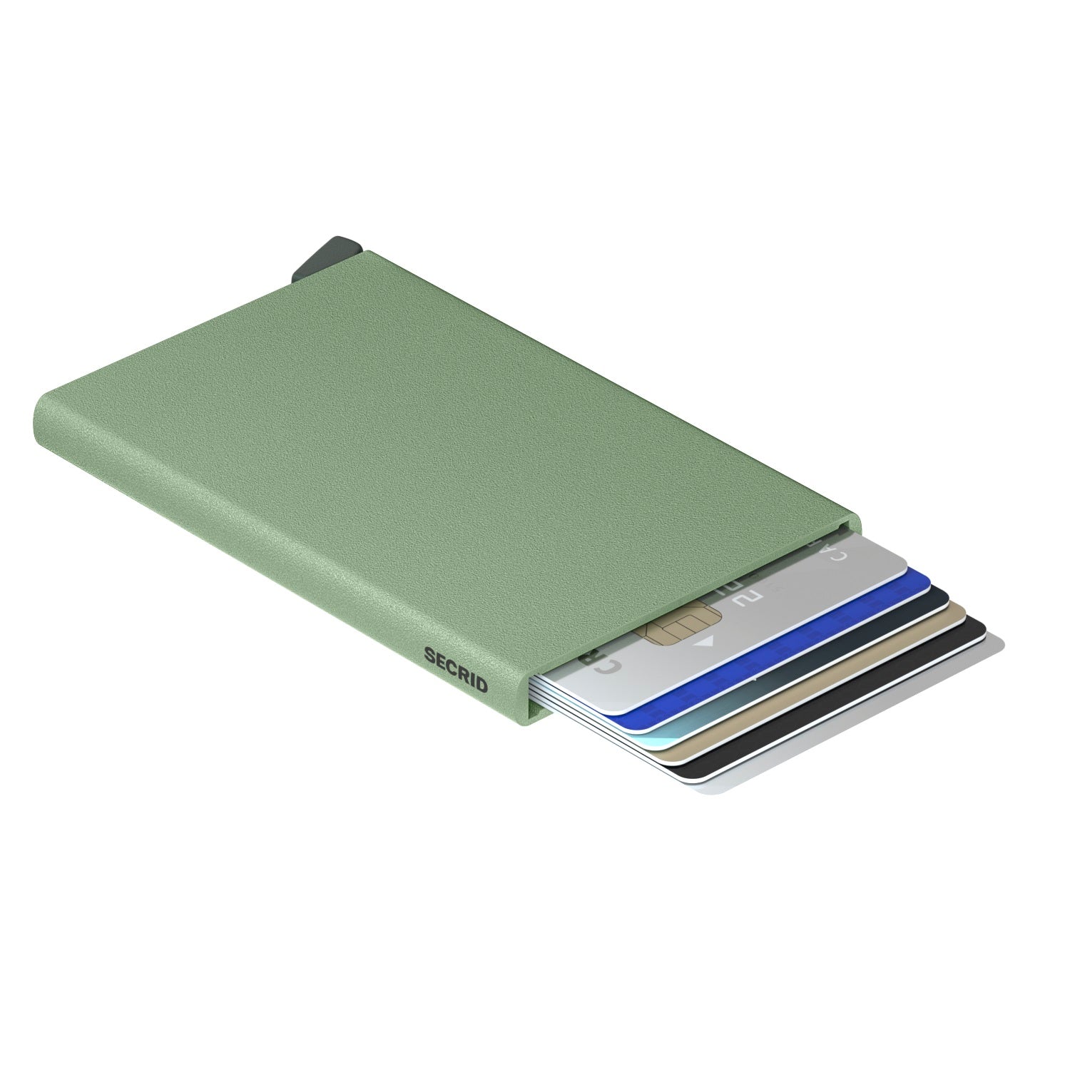 Secrid Cardprotector Powder│art. CP-PISTACHIO│Pasjeshouder│bovenaanzicht met betaalkaarten