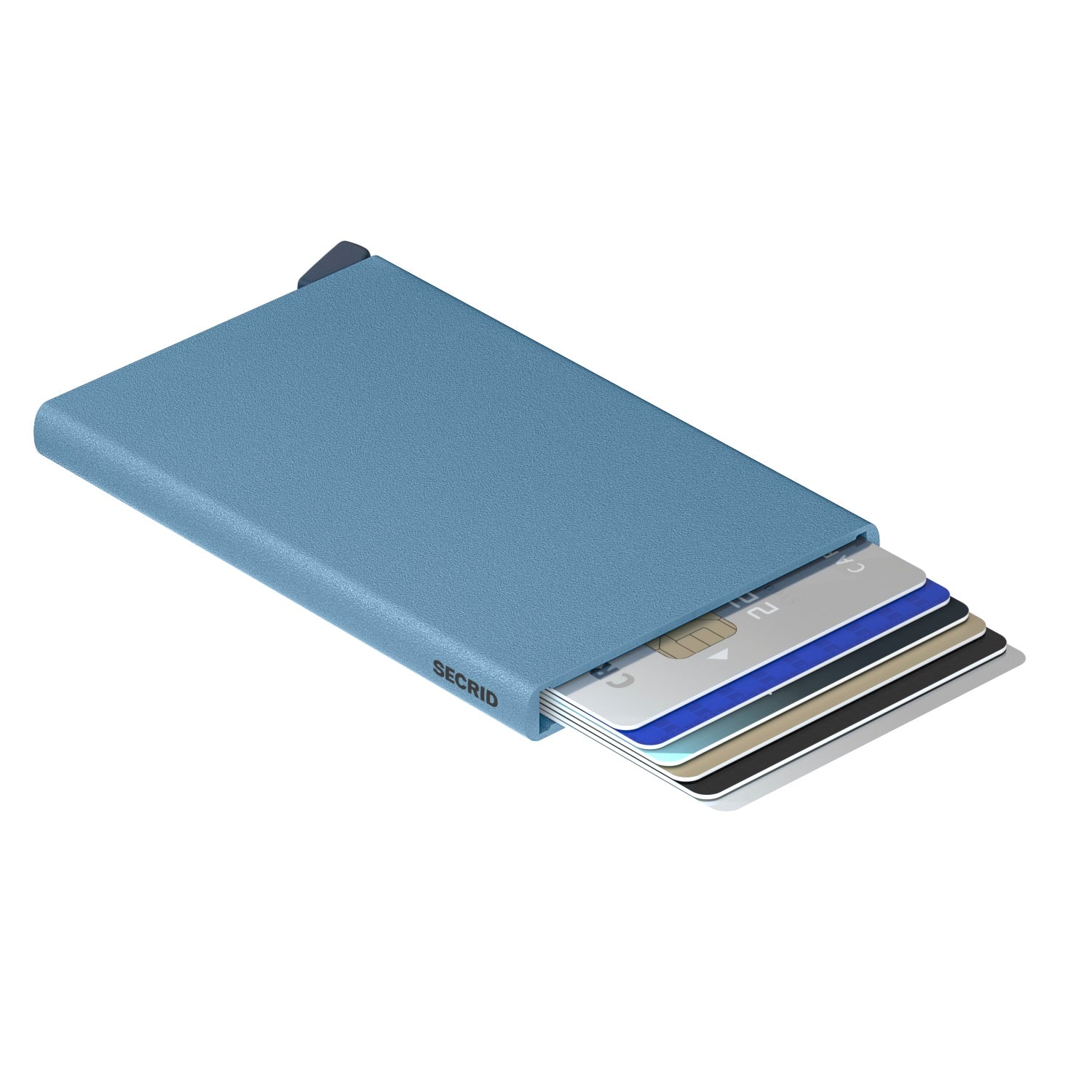 Secrid Cardprotector Powder│art. CP-SKYBLUE│Pasjeshouder│bovenaanzicht met betaalkaarten
