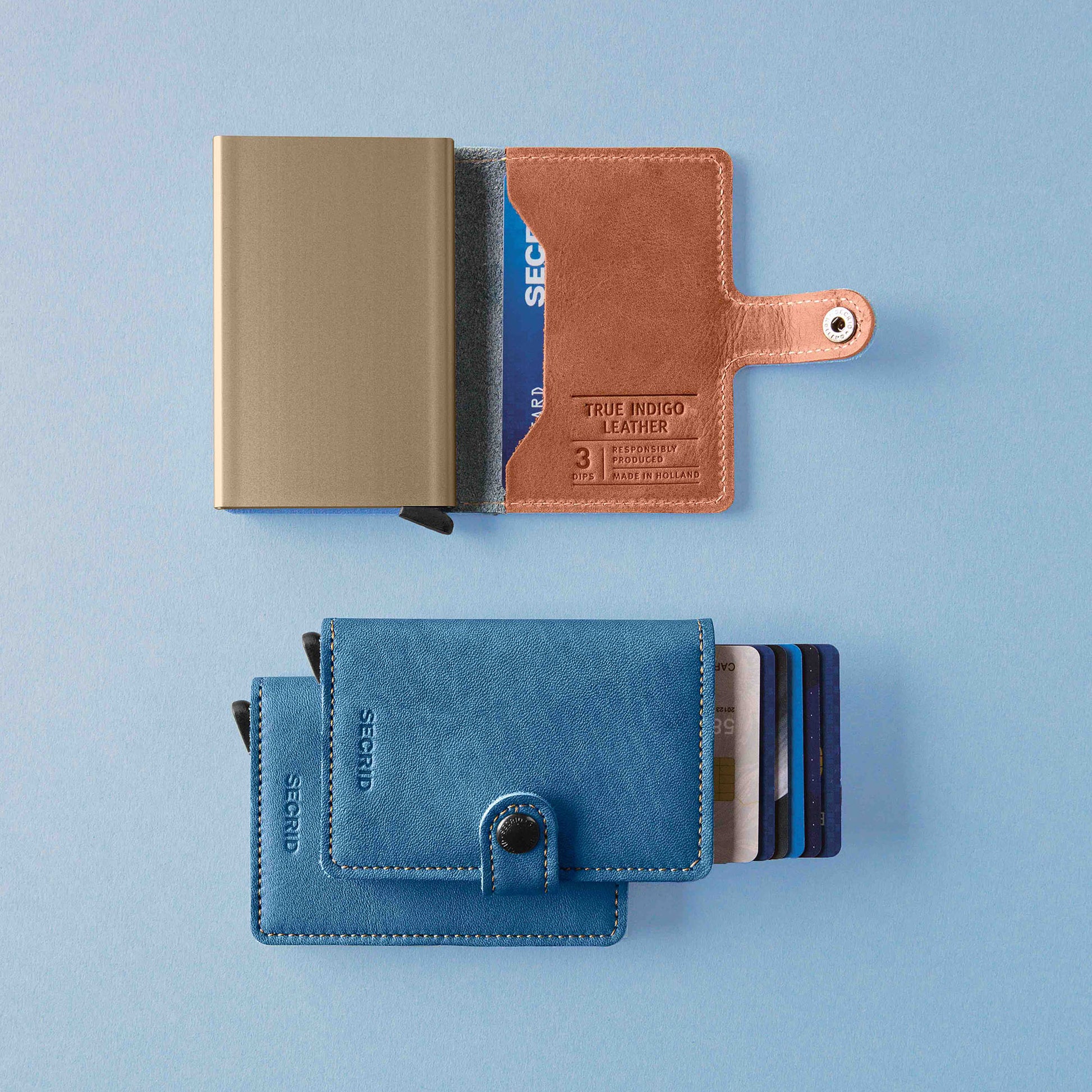 Secrid Miniwallet Indigo│art. MIN-3SAND│Pasjeshouder│geopend samen met Slimdwallet