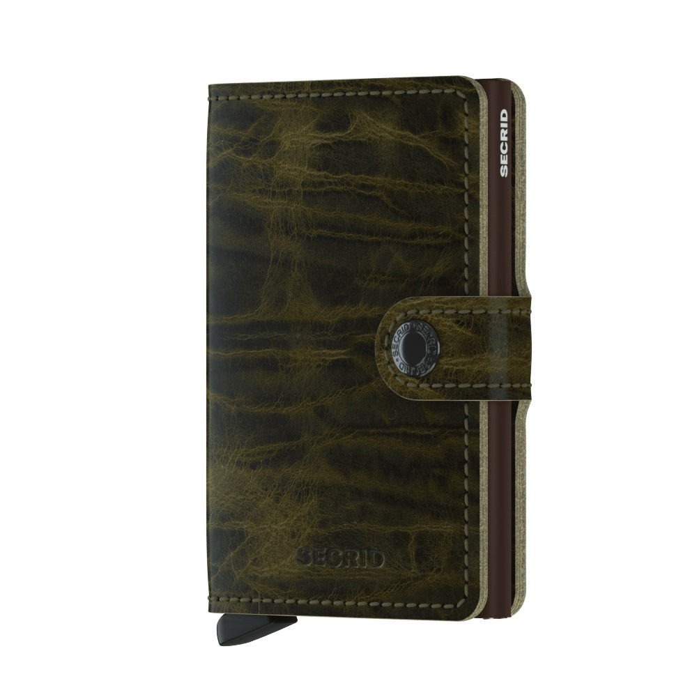 Secrid Miniwallet Dutch Martin│art.MDM-OLIVE│Pasjeshouder│voorkant met witte achtergrond