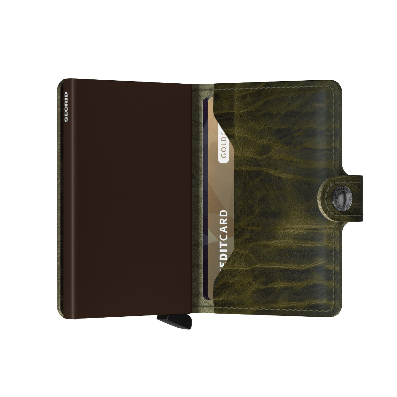 Secrid Miniwallet Dutch Martin│art.MDM-OLIVE│Pasjeshouder en Portemonnee│half open