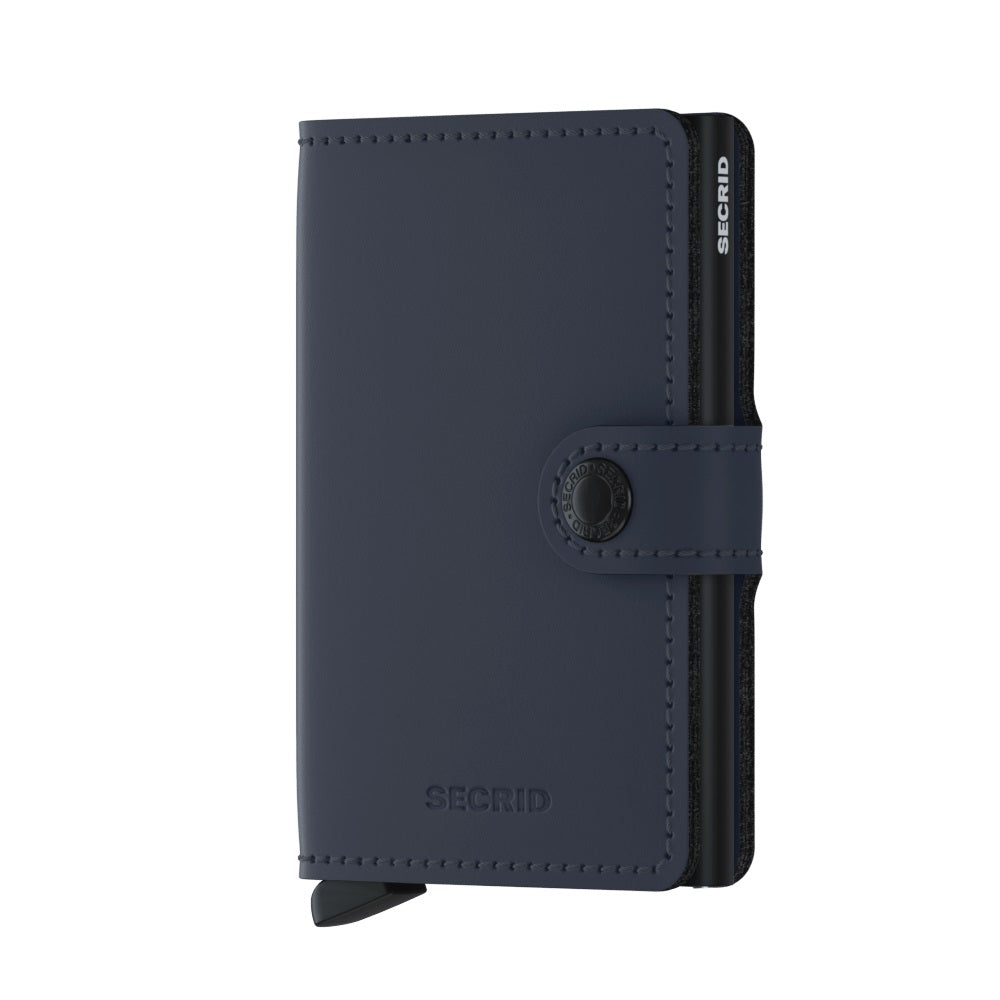 Secrid Miniwallet Matte│art. MM-NIGHTBLUE│Pasjeshouder en Portemonnee│voorkant met witte achtergrond