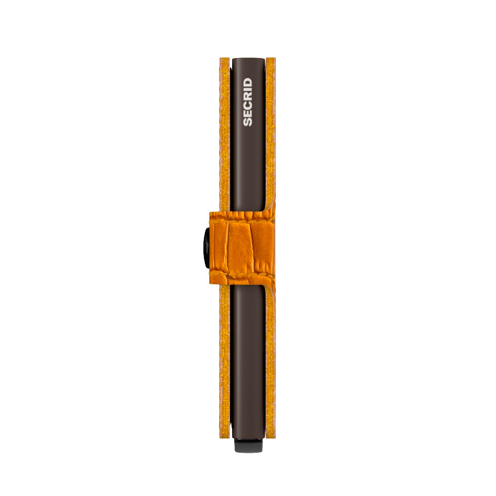 Secrid Miniwallet Cleo│art. MCL-OCHRE-BROWN│Pasjeshouder│zijkant