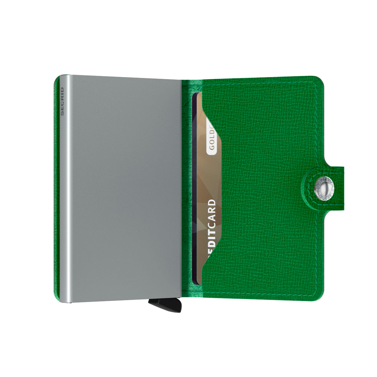 Secrid Miniwallet Crisple│art. MC-LIGHTGREEN│Pasjeshouder en Portemonnee│half open