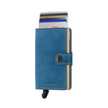 Secrid Miniwallet Indigo│art. MIN-3SAND│Pasjeshouder en Portemonnee│voorkant met uitgeschoven pasjes