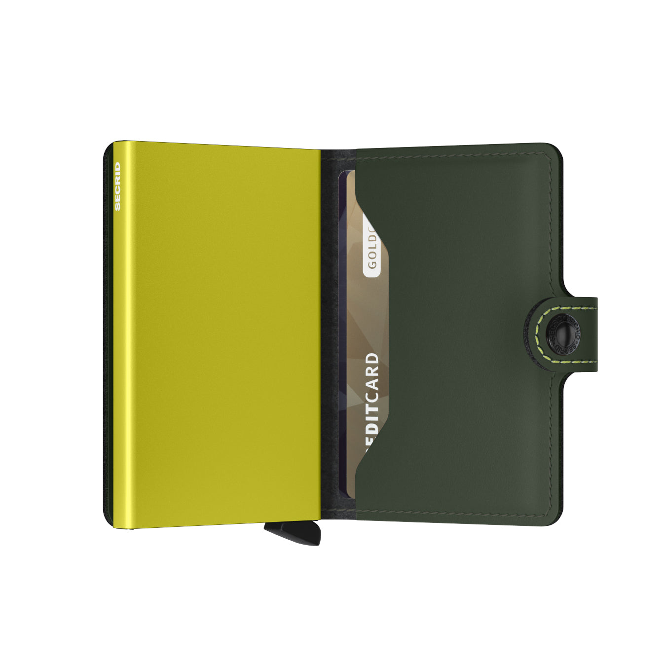 Secrid Miniwallet Matte│art. MM-GREEN&LIME│Pasjeshouder en Portemonnee│half open