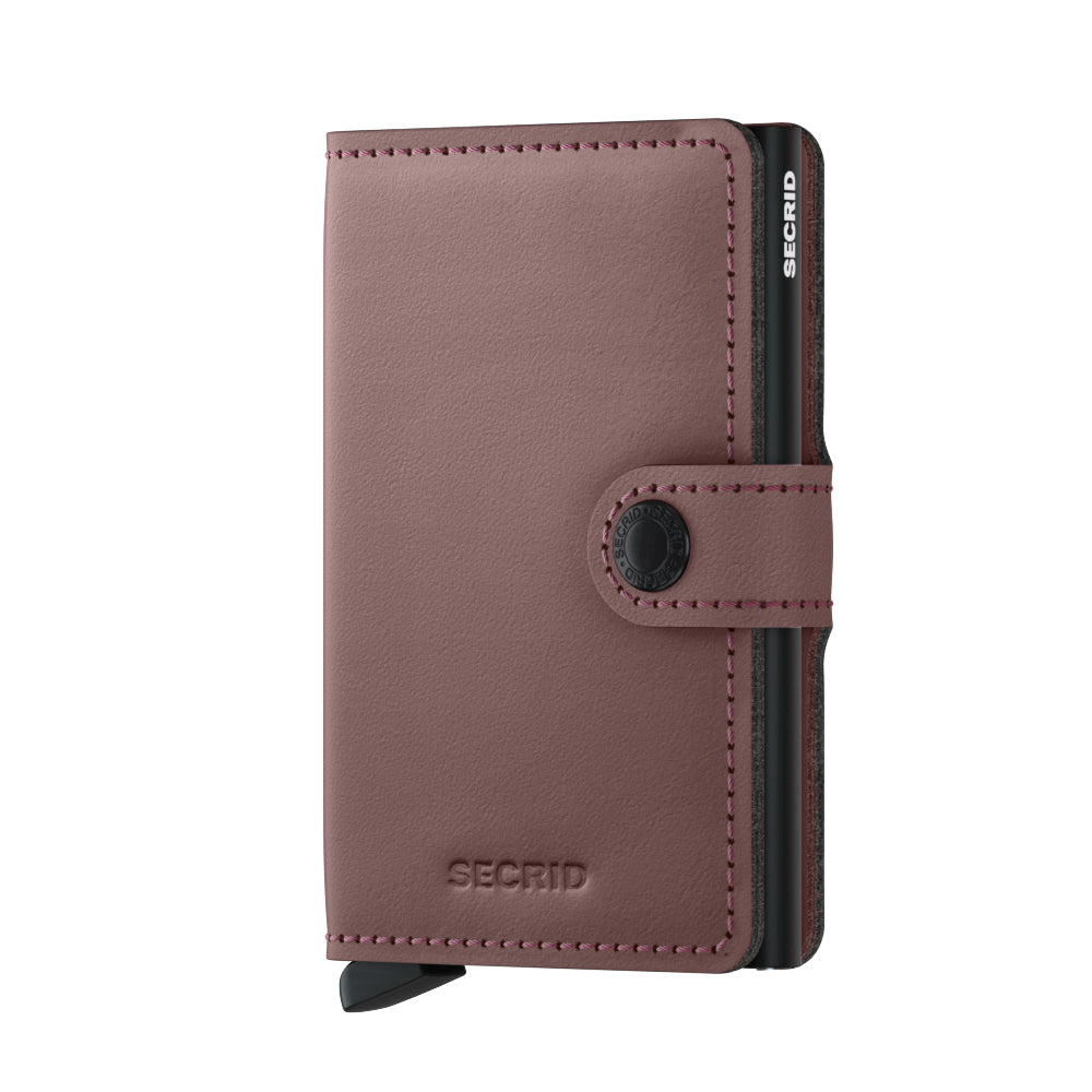 Secrid Miniwallet Matte│Pasjeshouder en Portemonnee│art. MM-ROSE│voorkant met witte achtergrondfoto front