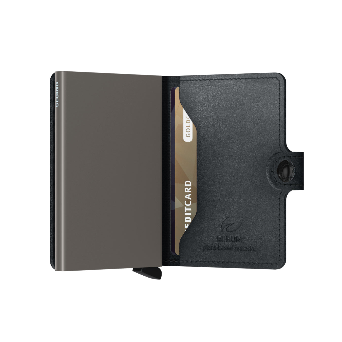 Secrid Miniwallet Mirum Zwart Plant-based│Pasjeshouder│art. MMi-BLACK│half open