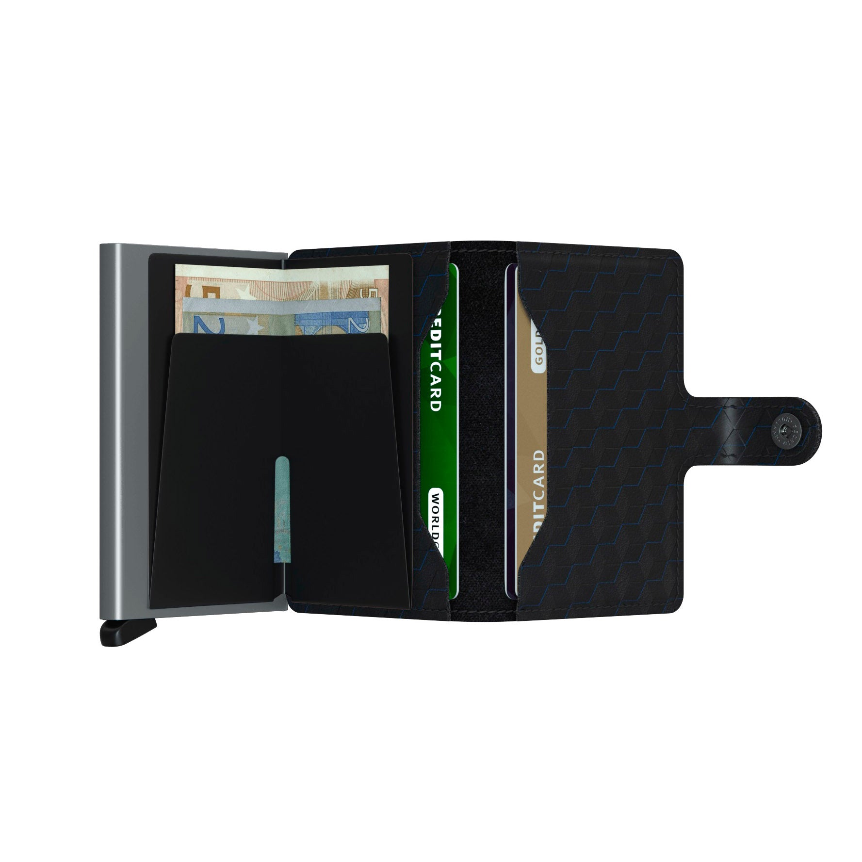 Secrid Miniwallet Optical│art. MOP-BLACK-TITANIUM│Pasjeshouder & Portemonnee│geopend met contant geld