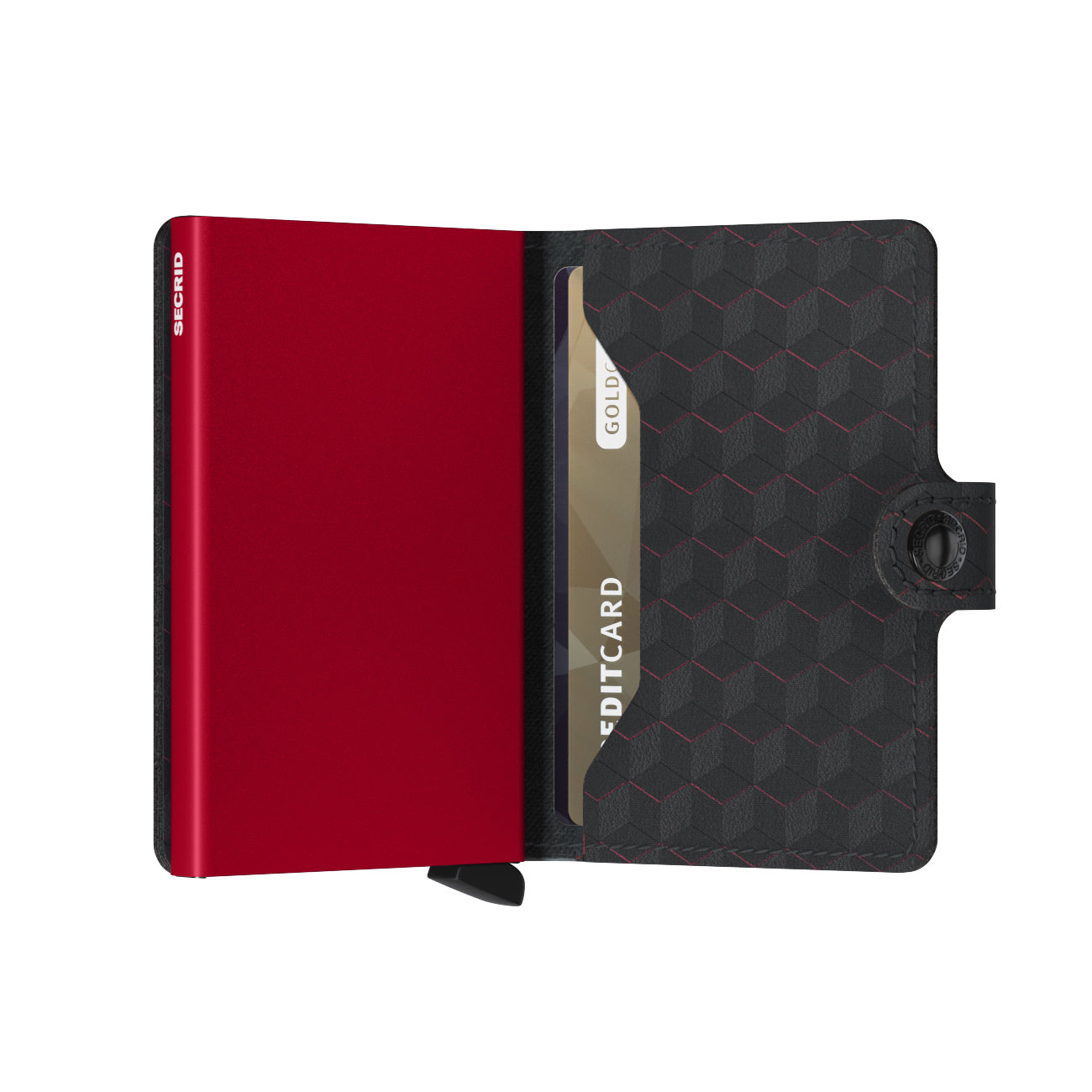 Secrid Miniwallet Optical│Pasjeshouder│MOP-BLACK-RED│half open