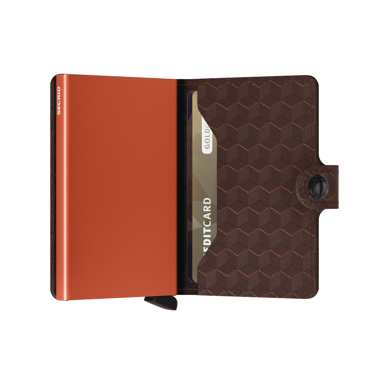 Secrid Miniwallet Optical│art. MOP-BROWN-ORANGE │Pasjeshouder en Portemonnee│half open