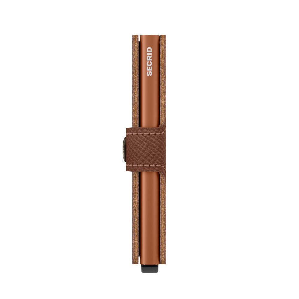 Secrid Miniwallet Saffiano│art. MSA-CARAMEL│Pasjeshouder│zijkant