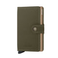Secrid Miniwallet Saffiano│Pasjeshouder│art. MSA-OLIVE│ voorkant met witte achtergrond