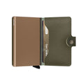 Secrid Miniwallet Saffiano│Pasjeshouder│art. MSA-OLIVE│ half open