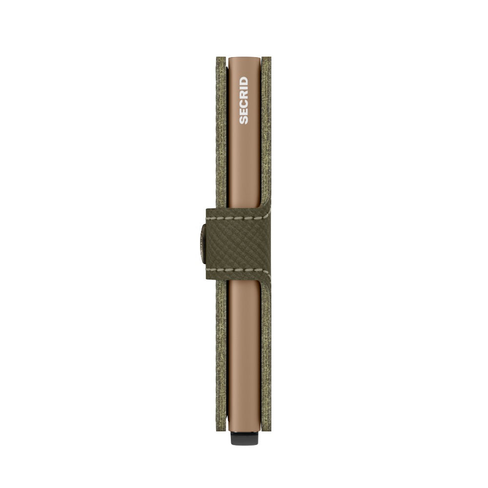 Secrid Miniwallet Saffiano│Pasjeshouder│art. MSA-OLIVE│zijkant